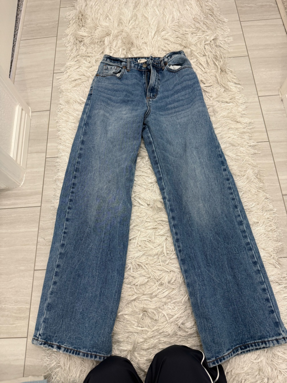 Classic Straight-Leg Blue Denim Jeans
